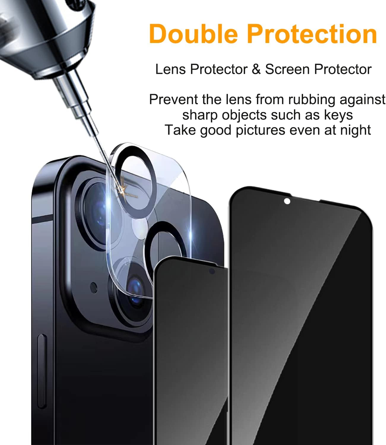 Pehael [2+2 Pack] Iphone 14 Privacy Screen Protector with Camera Lens Protector Full Coverage Anti-Spy Tempered Glass Film 9H Hardness Upgrade Edge Protection Easy Installation Bubble Free Specially Designed for Iphone 14 [6.1 Inch]  pehael   