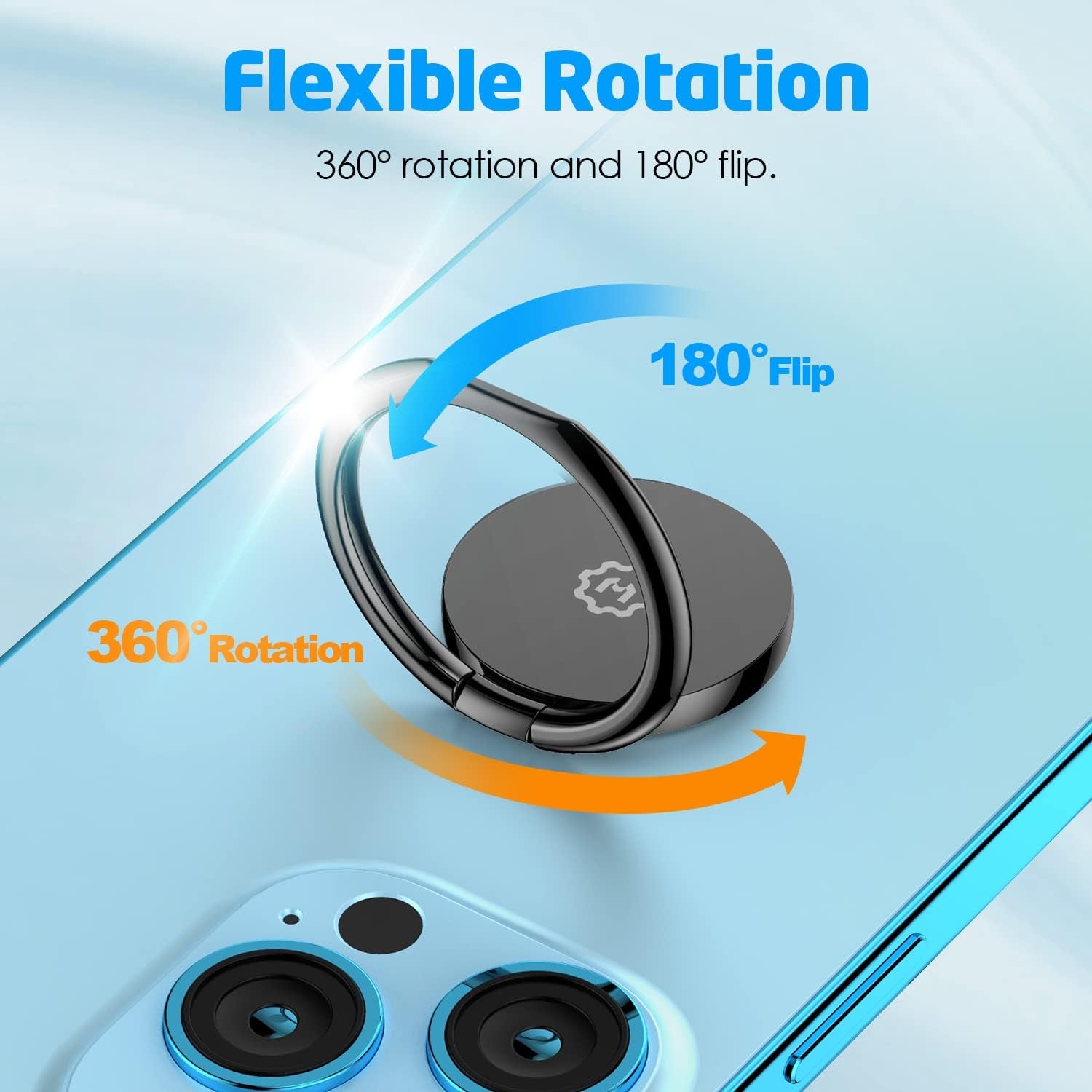 Wixgear (2 Pack) Phone Ring Holder, Universal Magnetic Cell Phone Finger Holder with Kickstand Phone Holder for Hand, Phone Ring Grip Works with Magnetic Car Mounts Compatible with All Phones (Black)  WixGear   