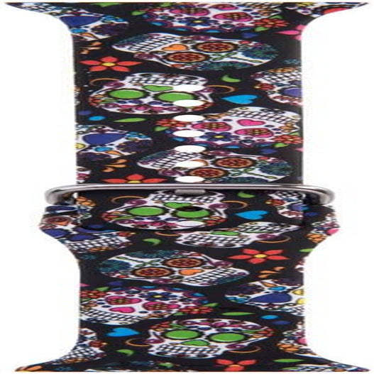 Hi-Yoohere Elegent Bands Compatible Wth Apple Watch 42Mm 44Mm 45Mm, Character Cool Skull Print Soft TPU Wristband Strap for Girls Women Iwatch SE & Series 7/6/5/4/3/2/1  Hi-Yoohere   