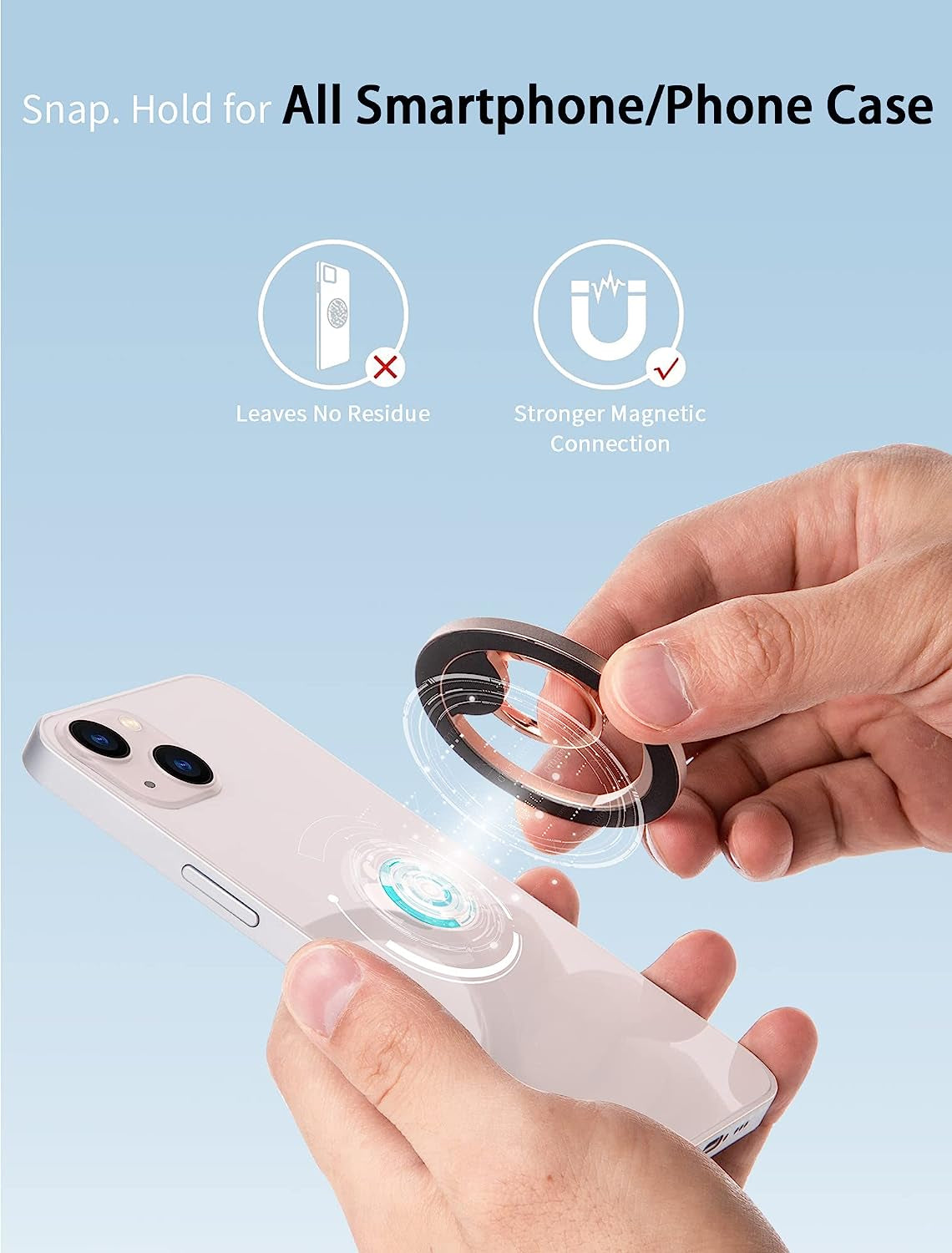 Magnetic Phone Grip (Maggo) Removable Phone Holder Stand Adjustable Finger Ring Grip Compatible with Magsafe for All Smartphone/Case (Rose Gold)  Shenzhen Debao Keji Youxian Gongsi   