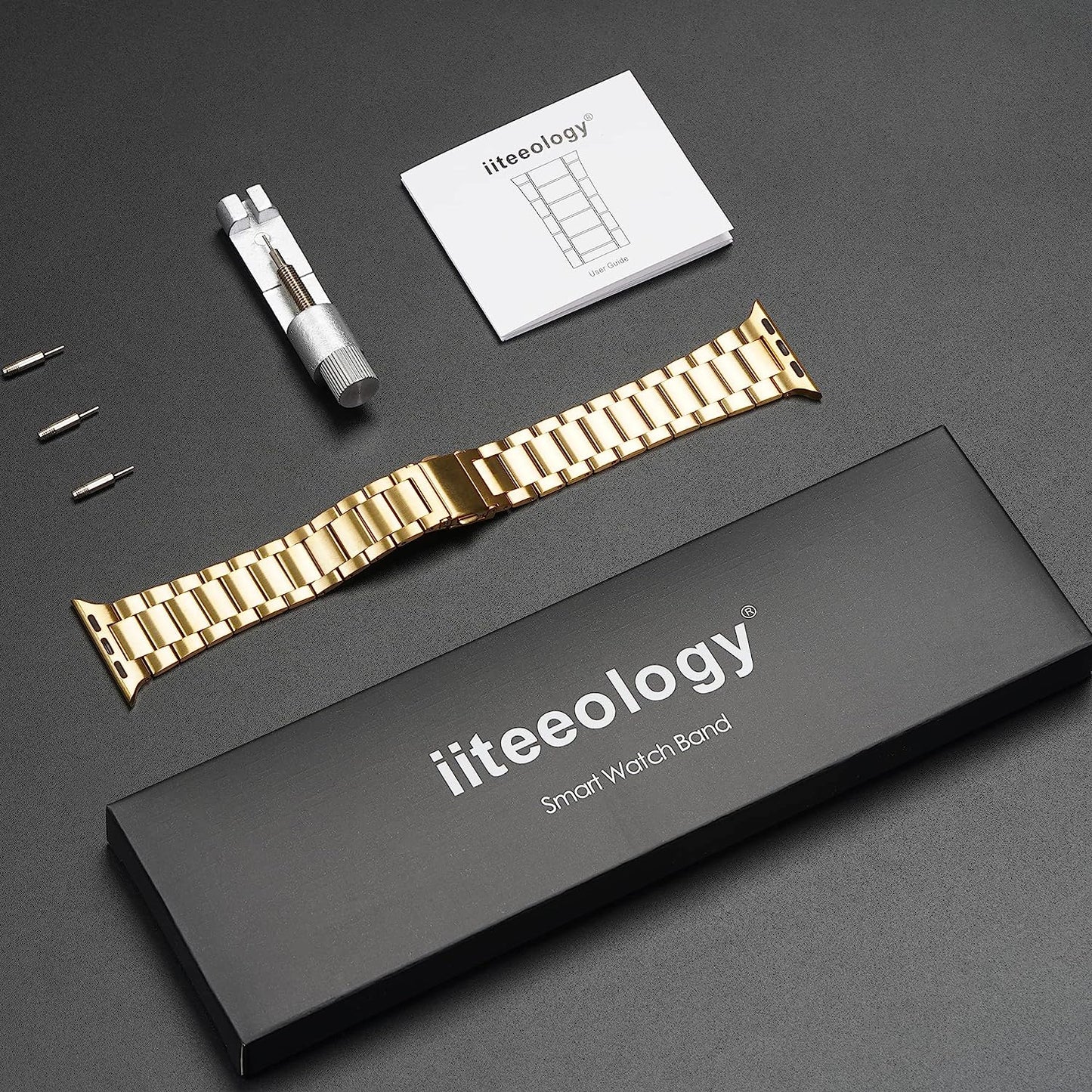 Iiteeology Compatible with Apple Watch Band 42Mm 44Mm 45Mm 49Mm 38Mm 40Mm 41Mm, Upgraded Solid Business Stainless Steel Band for Apple Iwatch Ultra SE Series 8 7 6 5 4  iiteeology   