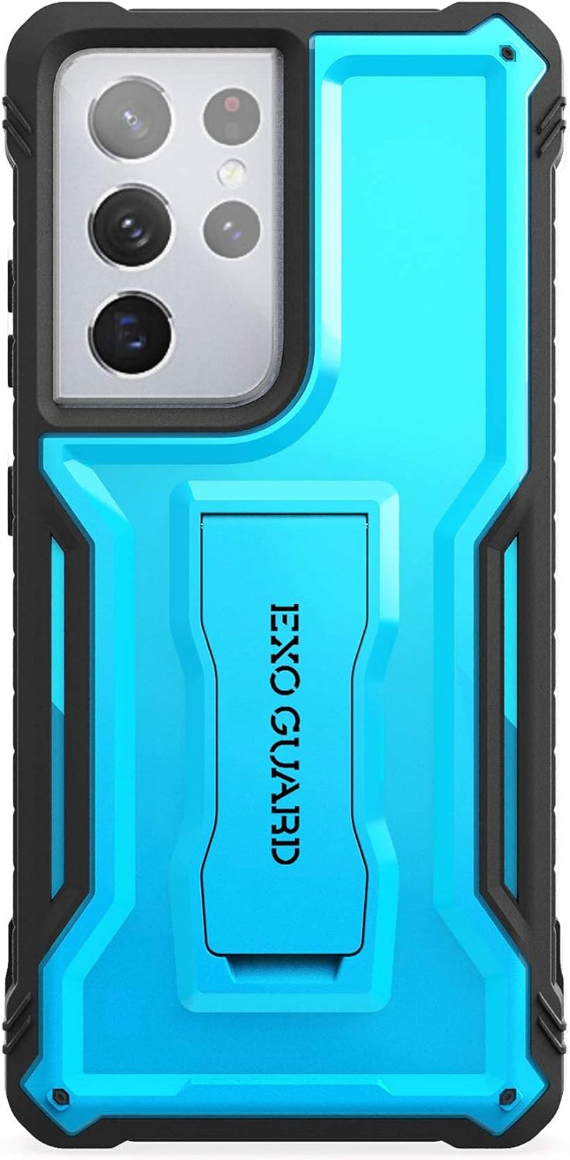 Exoguard Samsung Galaxy S21 Ultra 5G Case, Rubber Shockproof Full Body Cover Case for Samsung S21 Ultra 5G Phone 6.8 Inch, Built-In Kickstand (Green)  ExoGuard Blue  