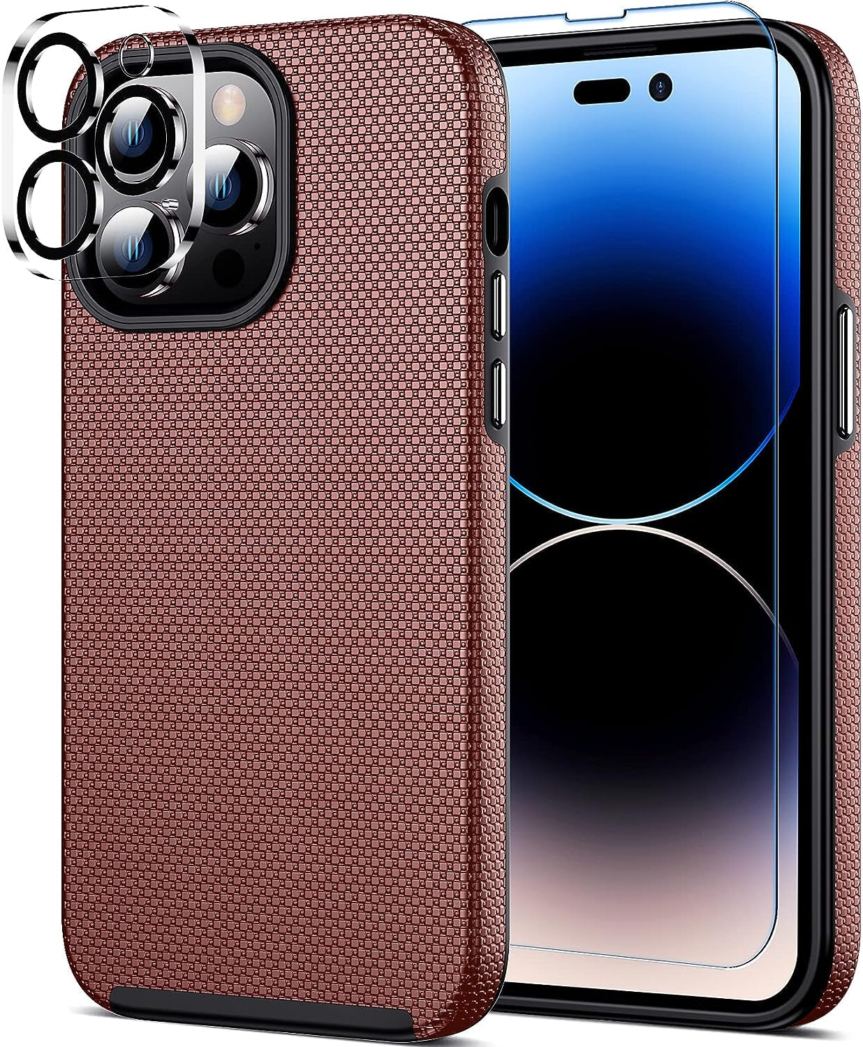 ALOFOX for Iphone 14 Pro Max Case [Military Grade Drop-Proof] [Tempered Glass Screen Protector + Camera Lens Protector] Dual Layer Heavy Duty Shockproof Case-Matte Black  ALOFOX   