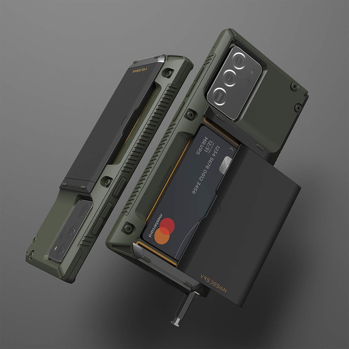 VRS DESIGN Damda Glide Pro Phone Case for Galaxy Note 20 Ultra, with [4 Cards] [Semi Auto] Premium Sturdy Credit Card Slot Wallet for Samsung Galaxy Note 20 Ultra 5G, 6.9 Inch(2020) Green  VRS Design   