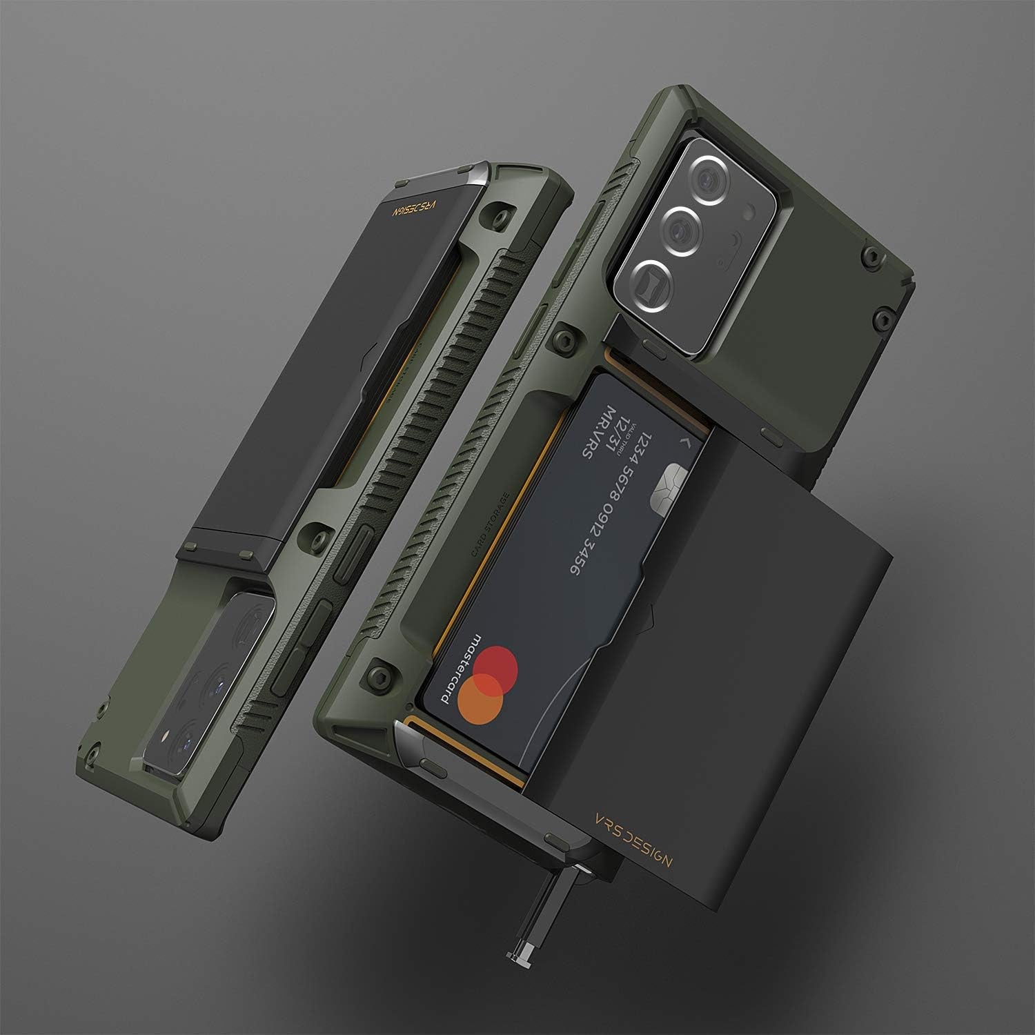 VRS DESIGN Damda Glide Pro Phone Case for Galaxy Note 20 Ultra, with [4 Cards] [Semi Auto] Premium Sturdy Credit Card Slot Wallet for Samsung Galaxy Note 20 Ultra 5G, 6.9 Inch(2020) Green  VRS Design   