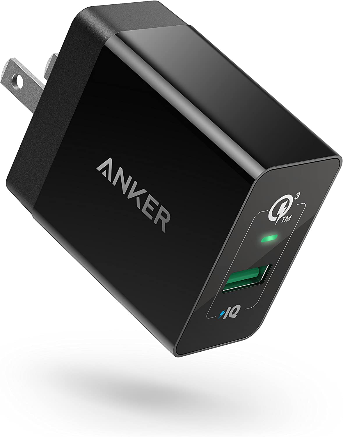 Quick Charge 3.0, Anker 18W 3Amp USB Wall Charger (Quick Charge 2.0 Compatible) Powerport+ 1 for Wireless Charger, Galaxy S10E/S10/S9/S8/Plus, Note 9/8, LG V40/V30+, Iphone, Ipad and More  Anker   