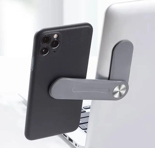 Laptop Mobile Phone Portable Holder 2 in 1 Magnetic Smart Folding Phone Holder Side Mount Screen Universal Stand (Blue)  SY Tech Co.   