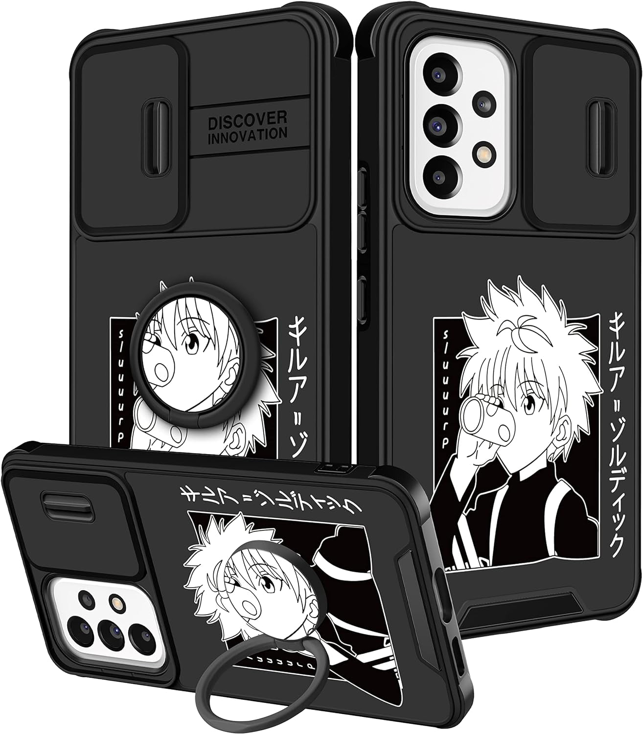 Oqpa for Samsung Galaxy A53 5G Case Cute Cartoon for Women Girly Girls Boys Kids Kawaii Funny Samsung A53 Phone Case Cover with Camera Cover+Ring Holder for Galaxy A53 5G, Happy Miki  meitong2020 Drinking Boy  