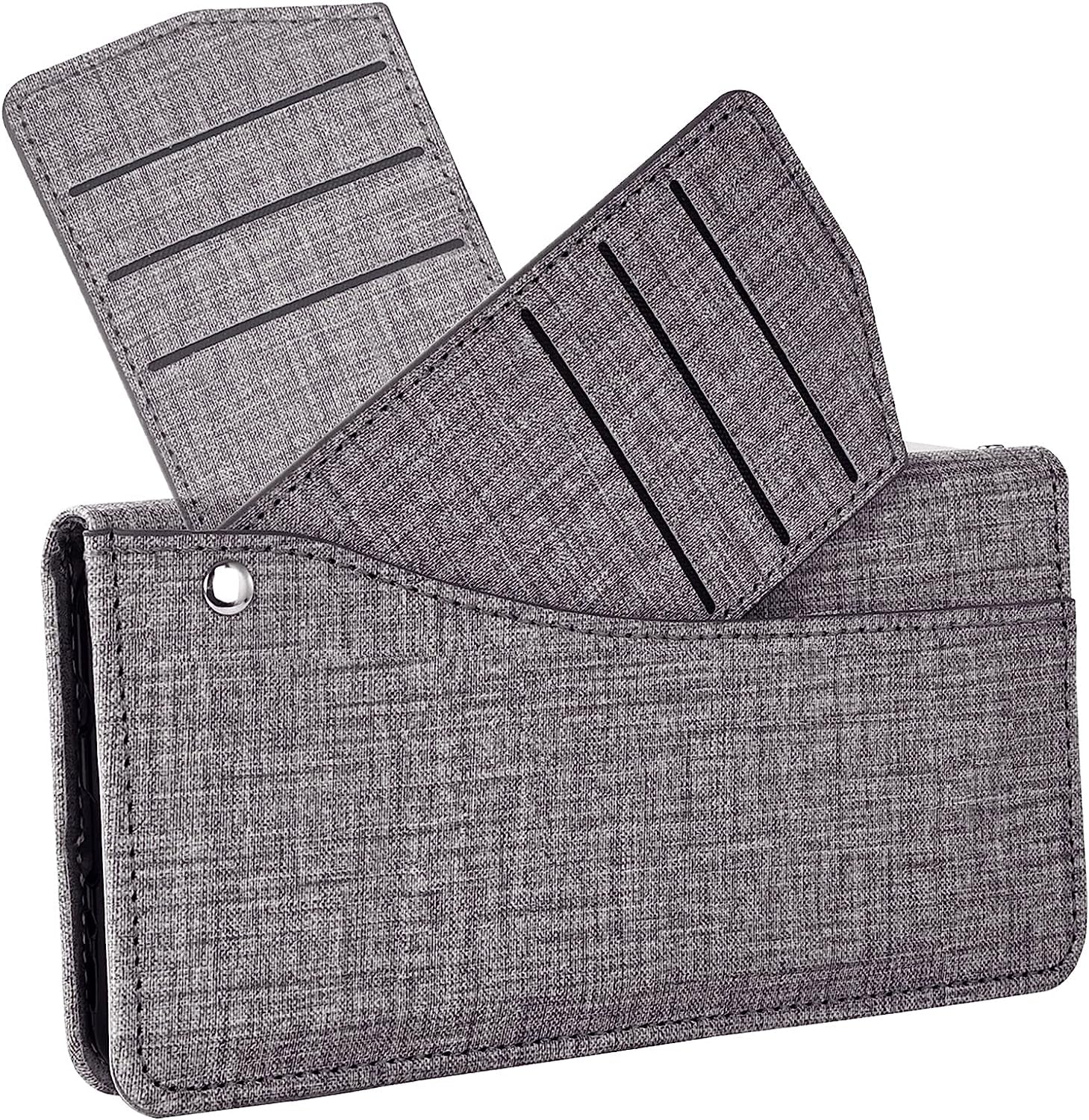 Asuwish Compatible with LG V40 Thinq Wallet Case Tempered Glass Screen Protector and Flip Cover Card Holder Stand Cell Phone Cases for LGV40 Storm V 40 Thin Q V40Thinq LG40 40V 40Thinq Women Men Gray  NSS   