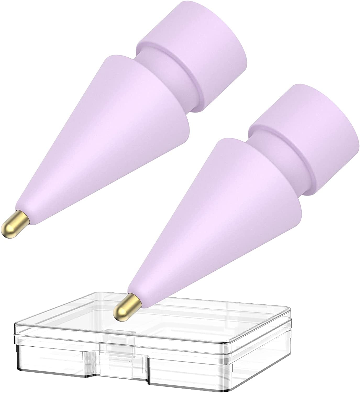 Delidigi 2 Pack Pencil Tips for Apple Pencil 2Nd Gen and 1St Gen, Upgraded Metal Wear-Resistant Pen like Tips, Fine Point Precise Control Tips for Apple Pencil (White 1.3Mm)  Delidigi Lavender 1.8mm  