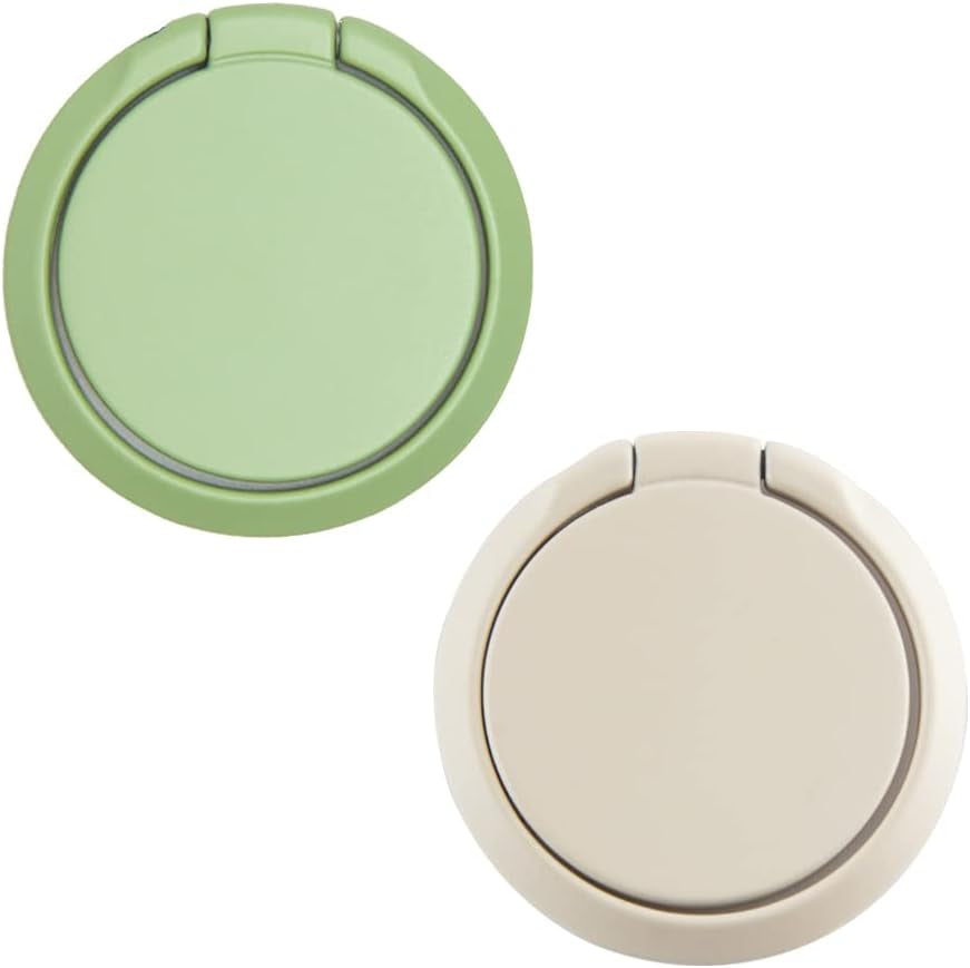 Cell Phone Ring Holder for Hand, Phone Back Ring Grip for Finger and Case (Black)  SUNURS Cream + Match Green  