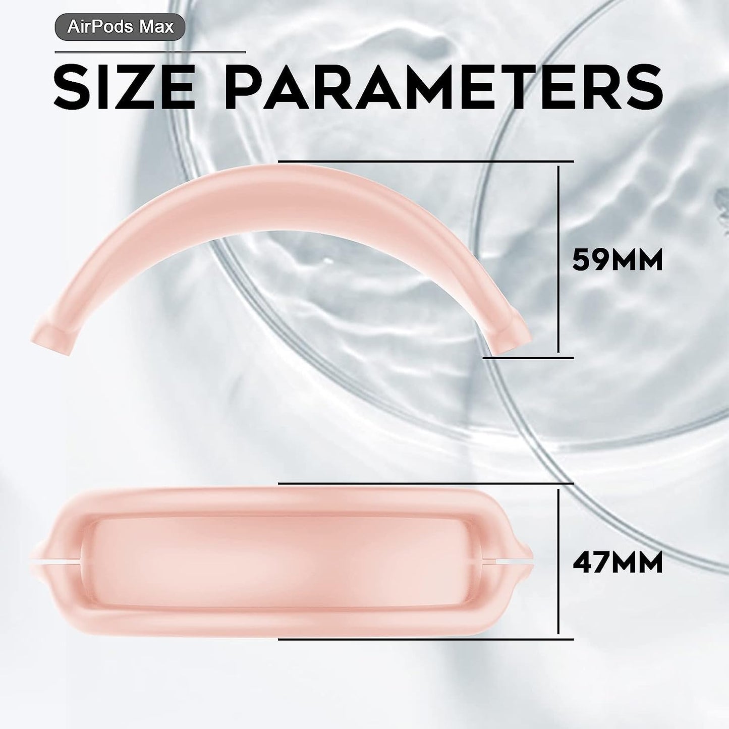 Seltureone Compatible for Airpods Max Headband Cushion, Silicone Earphone Protective Dustproof Sweat Proof Cover Accessories for Airpod Max Headphones Knit Mesh, Pink  Seltureone   