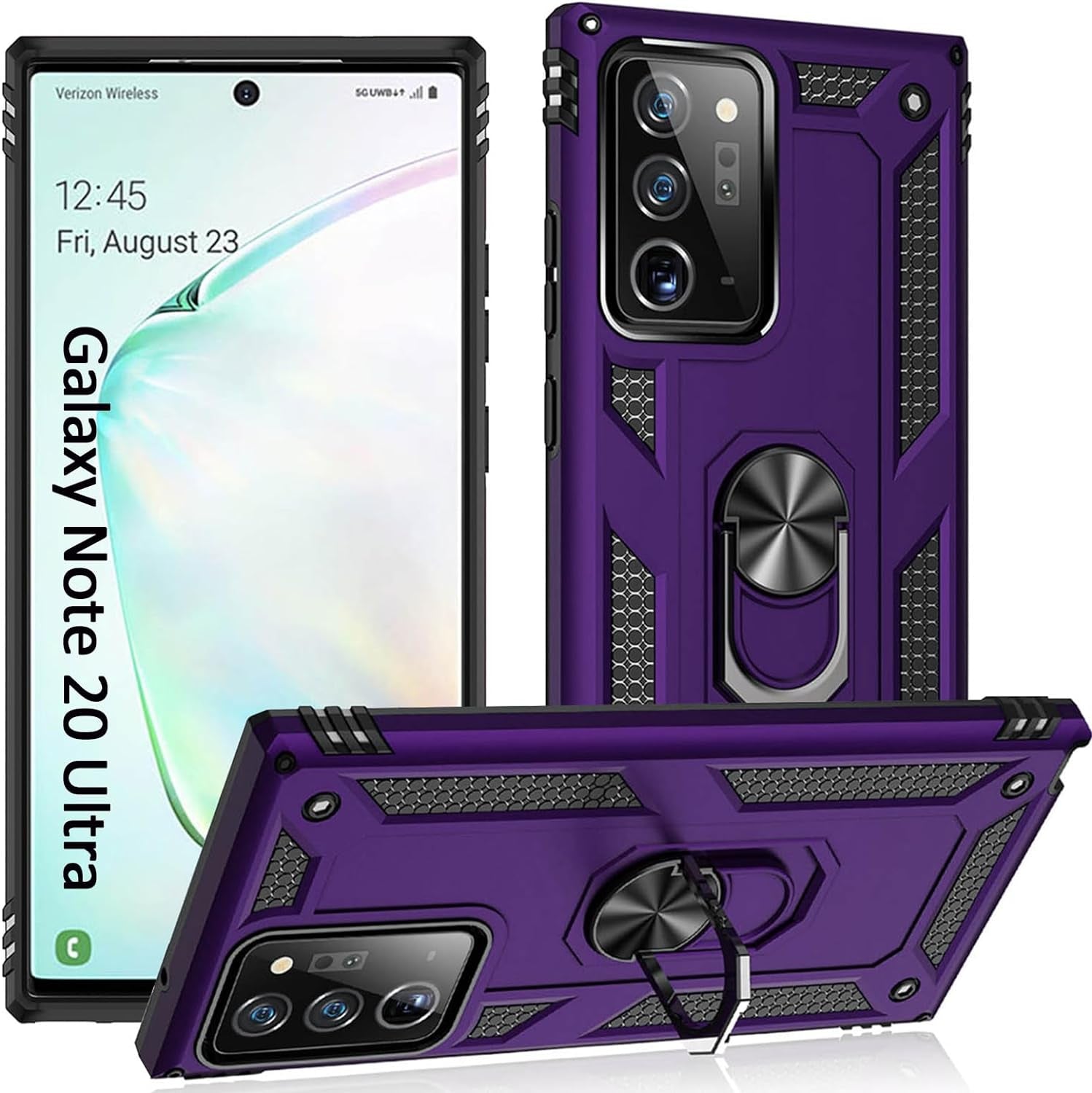 ADDIT Case for Note 20 Ultra Case Samsung Note 20 Ultra Case Galaxy Note 20 Ultra Phone Case, Military-Grade Case with Kickstand & Car Mount Function for Samsung Galaxy Note 20 Ultra 5G - Teal  ADDIT Purple Samsung Galaxy Note 20 Ultra/Note 20 Ultra 5G 