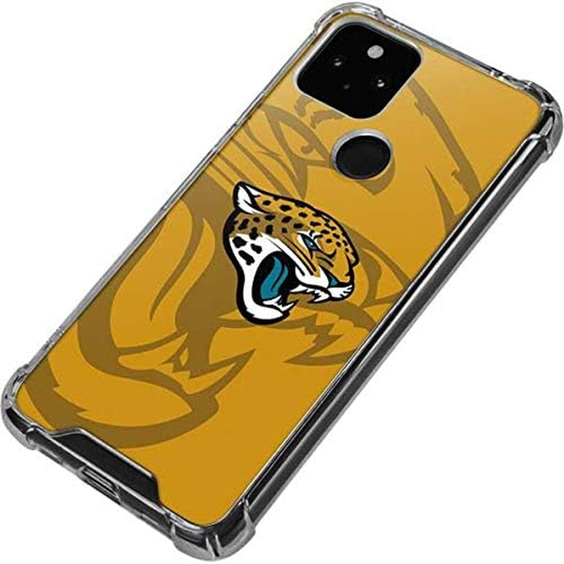 Skinit Clear Phone Case Compatible with Google Pixel 4A 5G - Officially Licensed NFL Jacksonville Jaguars Double Vision Design  Skinit   