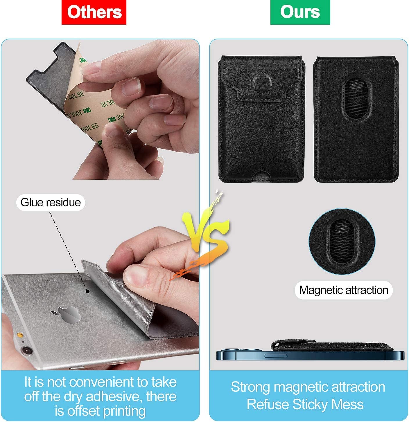 Luxury Magnetic Magsafe Wallet Card Holder Magsafe Wallet Iphone 12 13 Pro Max Stick on Magnetic Compatible with Iphone 12/13 Pro|Pro Max(Green)  QinLo   