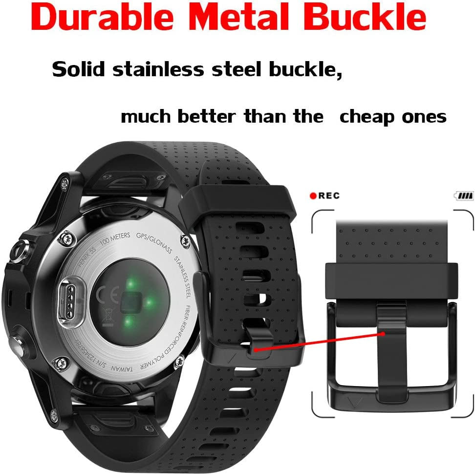 ANCOOL Compatible with Fenix 5S Bands Easy Fit 20Mm Silicone Watch Bands Replacement for Fenix 7S/D2 Delta S/Fenix 6S/Fenix 6S Pro/Fenix 5S plus Smartwatches (Black)  ANCOOL   