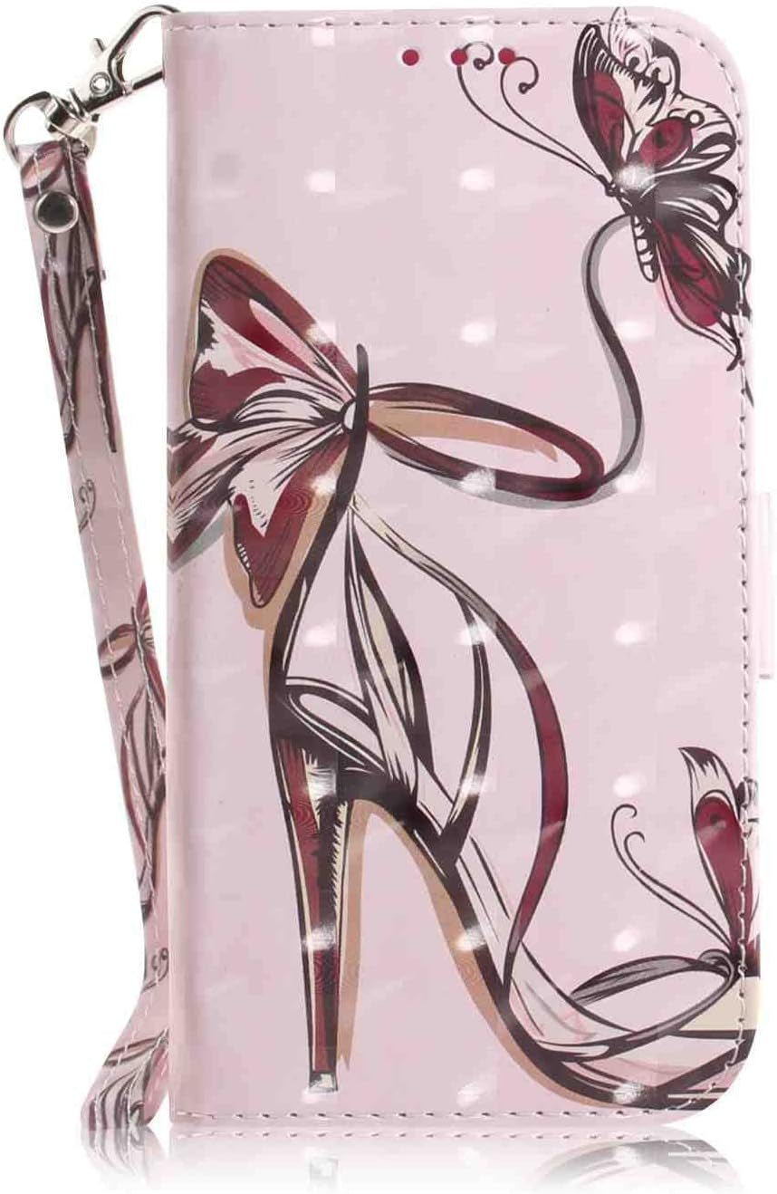 Mojiery Phone Cover Wallet Folio Case for LG V40 THINQ, Premium PU Leather Slim Fit Cover, 2 Card Slots, Fitting Cover, Cute Cat  MojieRy High Heel Lg K51S 