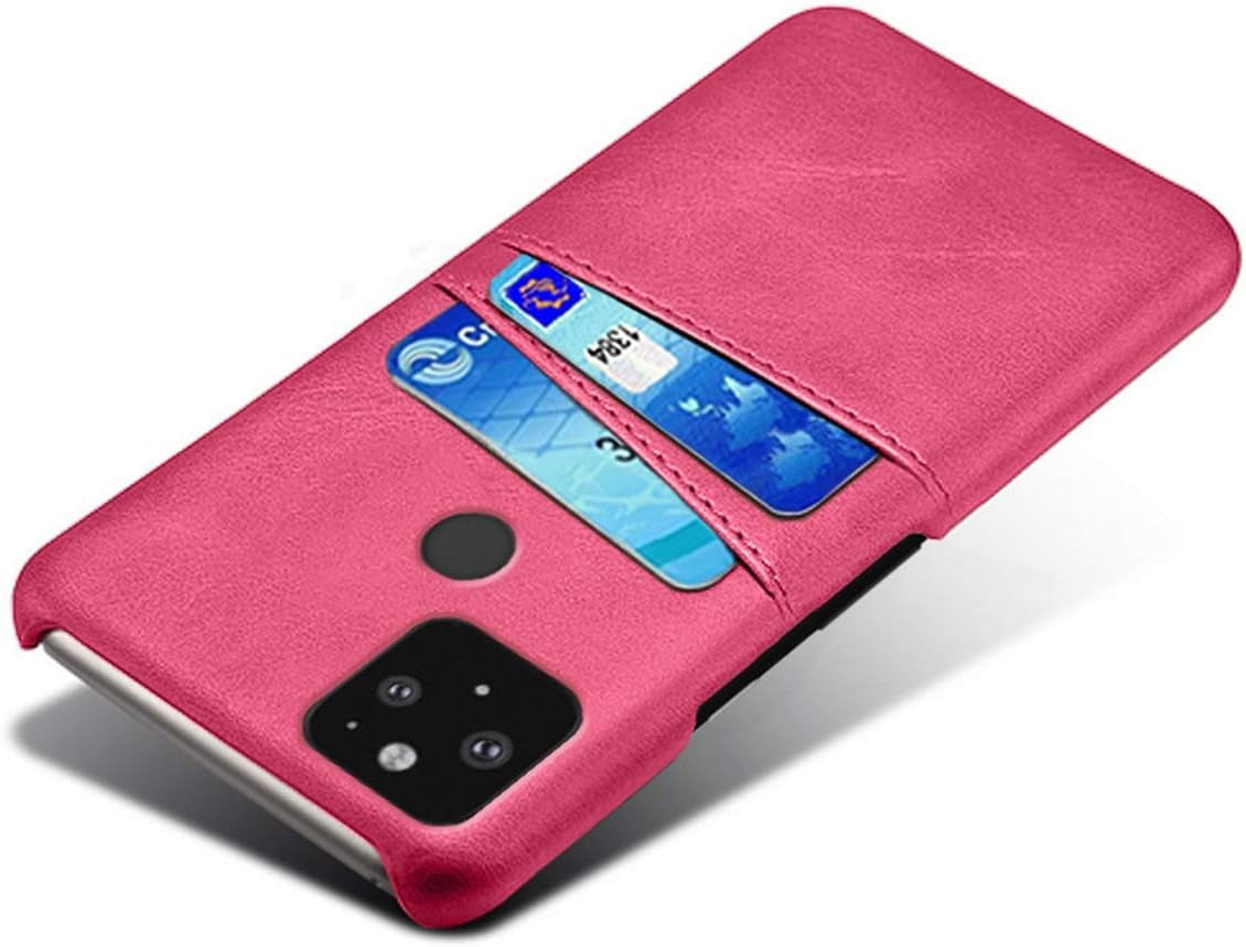 FHZXHY Google Pixel 5 Phone Case PU Leather Wallet Card Holder Protective Case for Google Pixel 5 5G(6 Inch 2020)-Rose Red  FHZXHY   