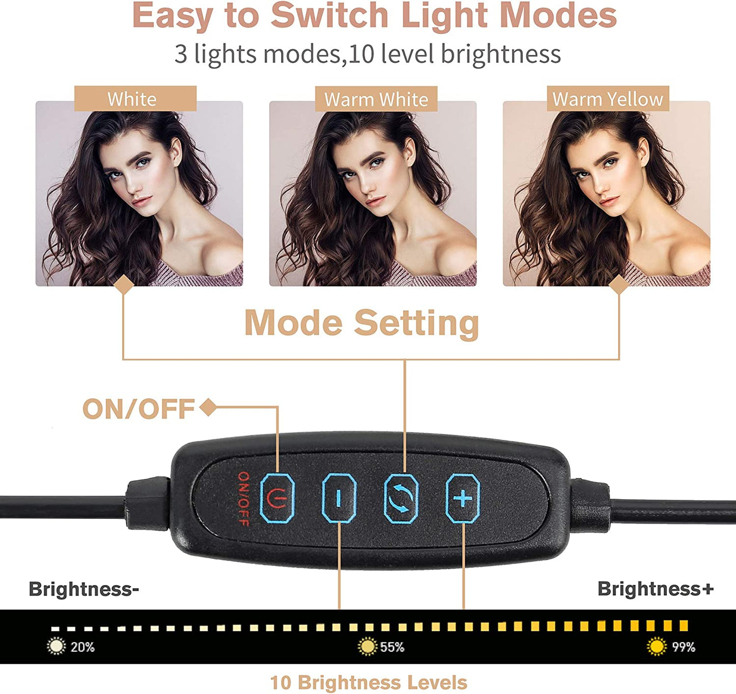 Zomei 10" Selfie LED Ring Light with Tripod Stand &Cell Phone Holder for Live Stream/Makeup/Youtube Video,Dimmable Beauty Mini Camera Photography Ringlight for Iphone Xs Max XR Android  ZOMEi   