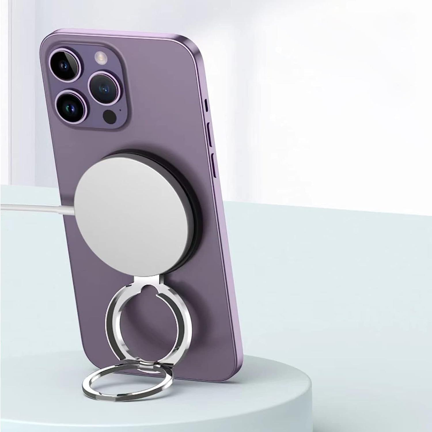 Apqdw Compatible with Magsafe Phone Ring Holder, Magnetic Ring Phone Holder Grip Kickstand for Iphone 14 13 12 Series, Phone Finger Ring for Iphone Masafe Accessories (Black)  Amber Tech   