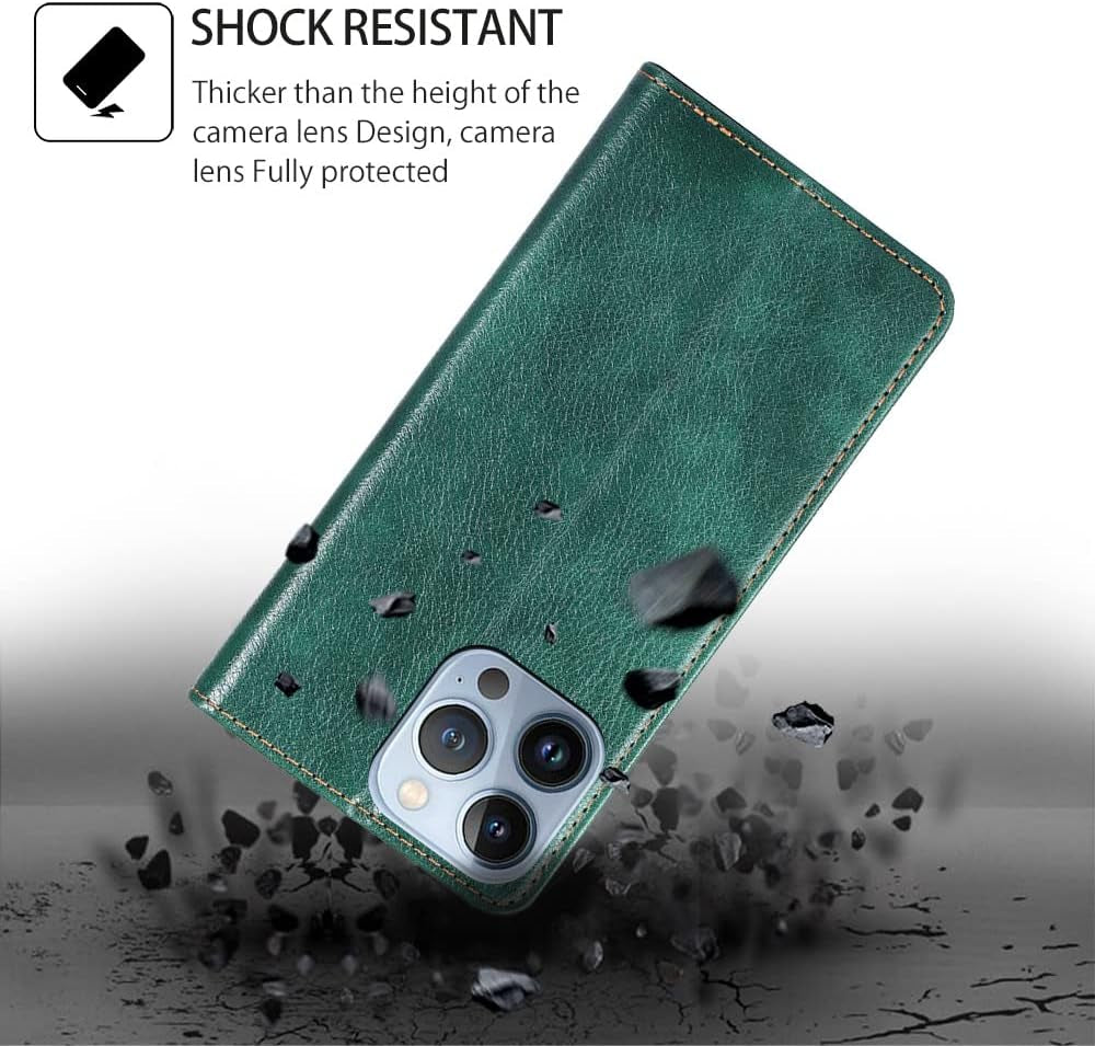 Cyr-Guard Phone Cover Wallet Folio Case for LG G7 THINQ, Premium PU Leather Slim Fit Cover for G7 THINQ, Easy Take, Green  Cyr-Guard   