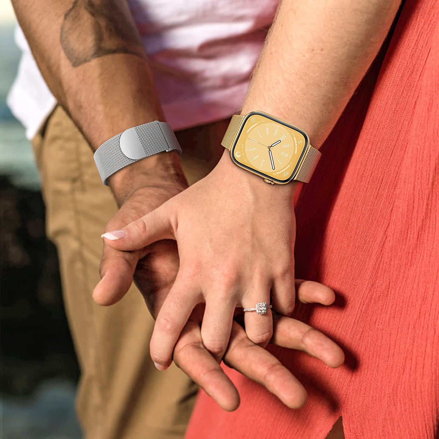 ZALAVER Metal Band Compatible with Apple Watch Bands 38Mm 40Mm 41Mm 42Mm 44Mm 45Mm 49Mm Women Men, Adjustable Magnetic Stainless Steel Mesh Replacement Strap for Iwatch Ultra Series 8 7 6 5 4 3 2 1 SE  ZALAVER   