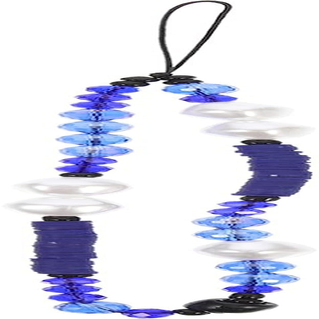 Unomor Keychain Wristlet Beaded Phone Lanyard Polymer Clay Beads Phone Charm Anti- Slip Phone Chain Strap Phone Wristband for Phone Camera Flashlight (White) Key Ring Wristlet  Unomor Blue 21X1CM 