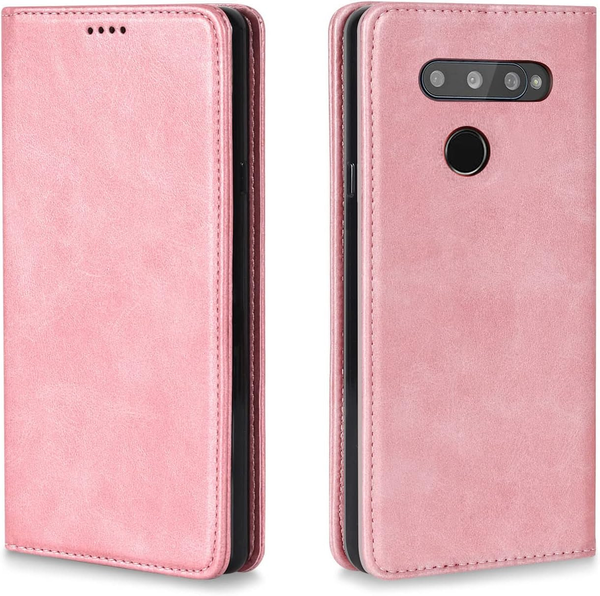 BGTXCZ LG G8 Thinq Case, LG G8 Thinq Wallet Case, [Flip Fold Leather] PU Leather Case with Kickstand Function and ID Credit Card Slot, Magnetic Closure Phone Cover for LG G8 Thinq 5G(Rose Gold)  Xiaoki Lg V50 Thinq Rosegold Lg V50 Thinq 