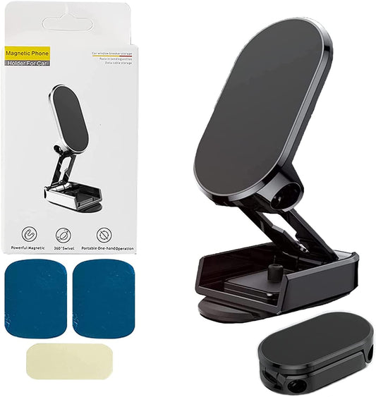 WIMISI Alloy Folding Magnetic Car Phone Holder, Magnetic Phone Holder for Car, 360° Rotation Dashboard Car Phone Mount Universal, Stable, No Shaking (Black)  WIMISI   