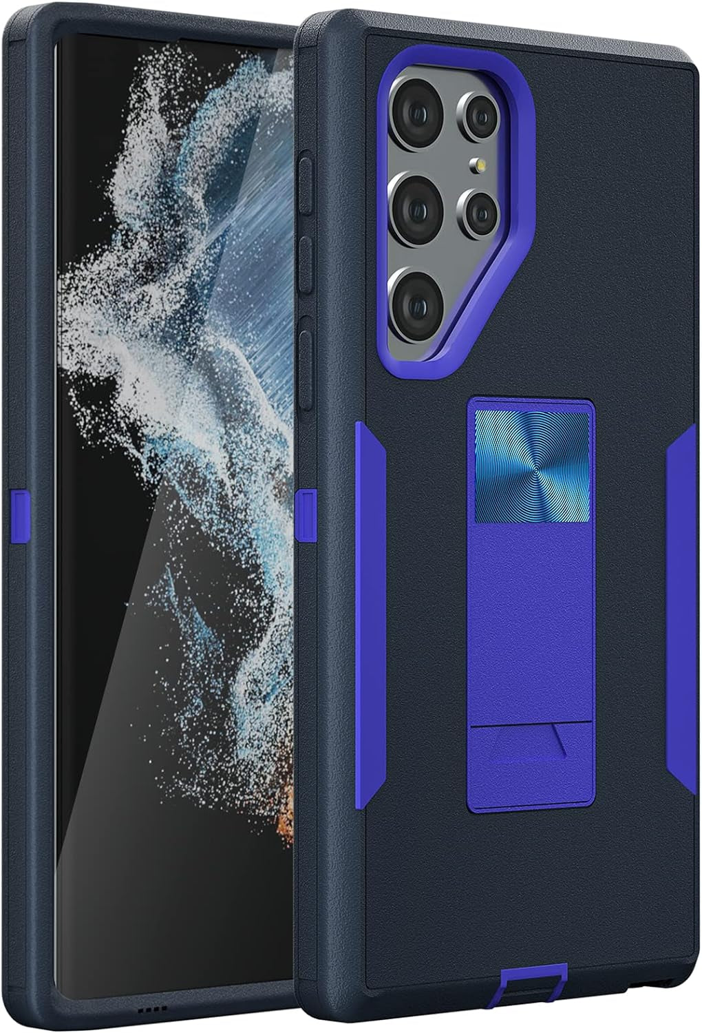 Aicase for Galaxy S22 Ultra Case with Screen Protector,Heavy Duty Drop Protection Full Body Rugged Shockproof/Dust Proof Military Protective Tough Durable Phone Cover for Samsung S22 Ultra 6.8“  AICase Blazer Blue/Stormy Seas Case  