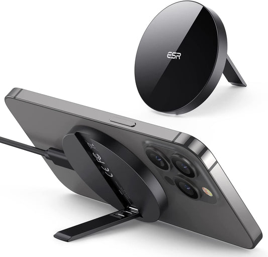 ESR Magsafe Charger (Halolock),Wireless Charger Kickstand, Magsafe Charger for Iphone 14/14 Plus/14 Pro/14 Pro Max and Iphone 13/12 Series, with 5Ft Removable Cable, Adapter Not Included, Black  Electronic Silk Road Corp   