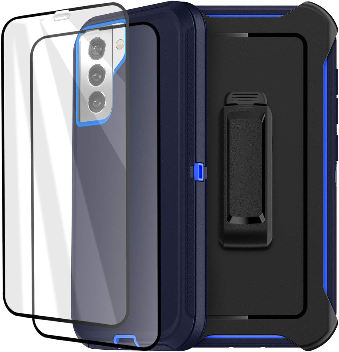 Aicase for Galaxy S21 Ultra Case with Screen Protector, Heavy Duty Drop Protection Full Body Rugged Shockproof/Dustproof 3-Layer Military Grade Tough Durable Phone Cover for Samsung Galaxy S21 Ultra  AICase Admiral Blue/Royal Blue Galaxy S21 