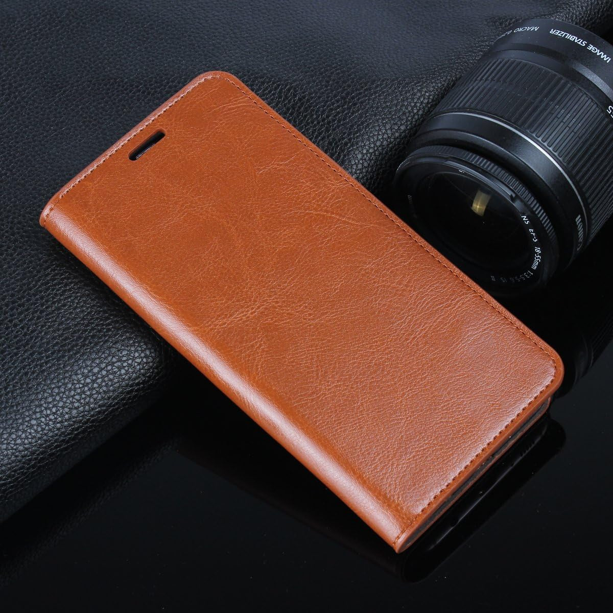 Icovercase for LG V40 Thinq Wallet Case with Card Slots Holder, Premium Leather Kickstand Feature Flip Folio Case Cover for LG V40 Thinq (Khaki)  iCoverCase   