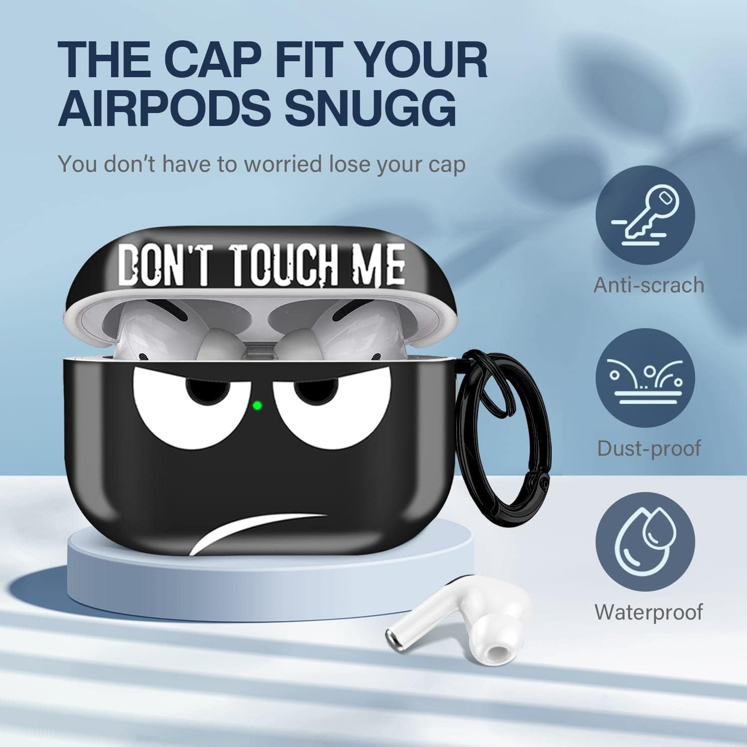 Youtec Airpods Pro Case , Don'T Touch Me Airpods Pro Cover with Keychain Soft Cute Shockproof Cover for Women Men Compatible with Airpods Pro 2019 Charging Case -Black  Youtec   