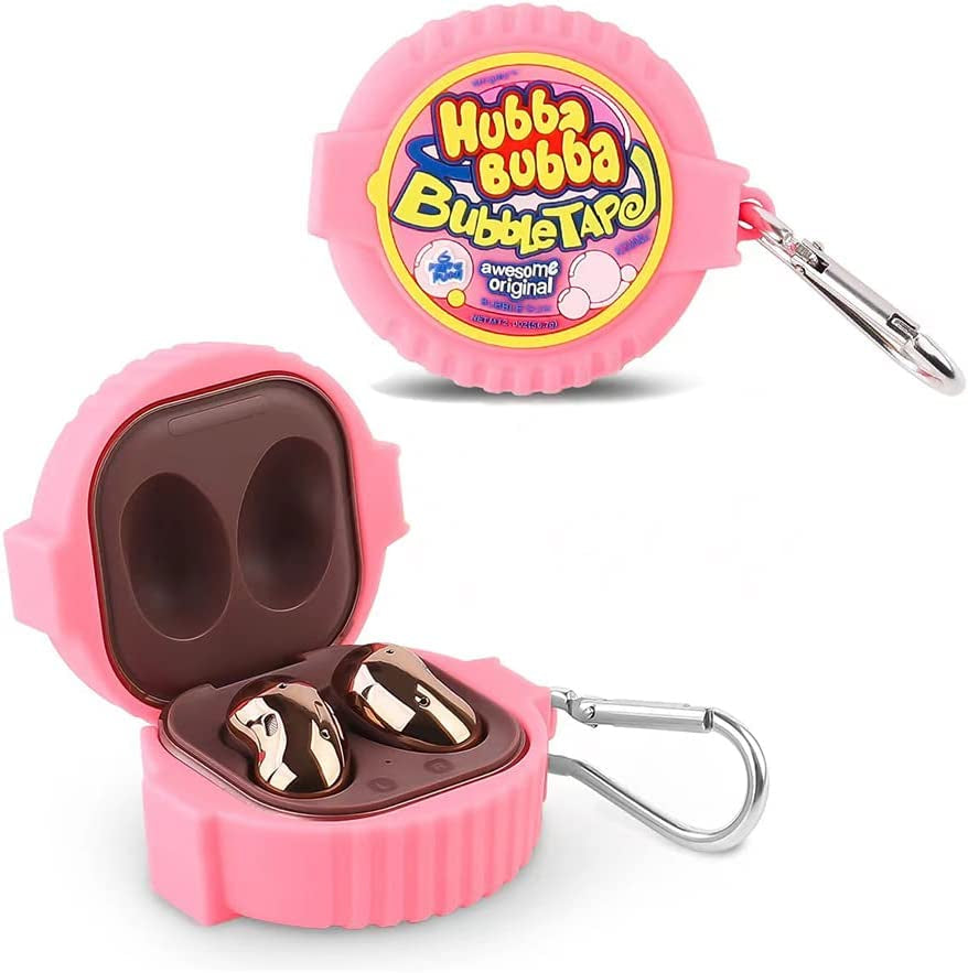 Suublg Silicone Cartoon Earbuds Case Protective Cover with Keychain Fit Designed for Samsung Galaxy Buds2 Pro (2022) /Galaxy Buds 2 (2021) /Galaxy Buds Pro (2021) /Galaxy Buds Live (2020)  Suublg Bubble  