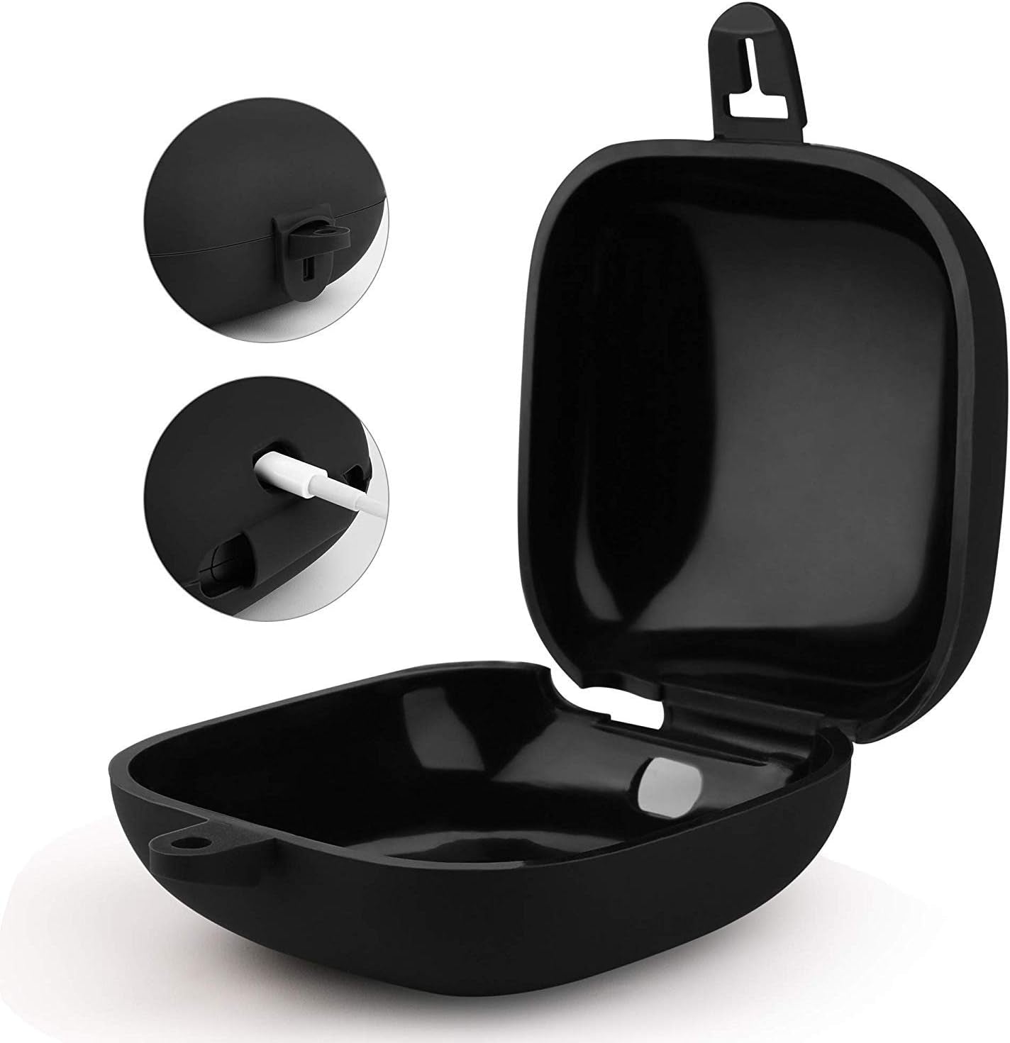 Saharacase Silicone Protective Case for Beats by Dr. Dre Powerbeats Pro with Carabiner Clip Rugged Protection Antislip Grip Easy Carrying Slim (Black)  ZERODAMAGE SAHARA CASE   