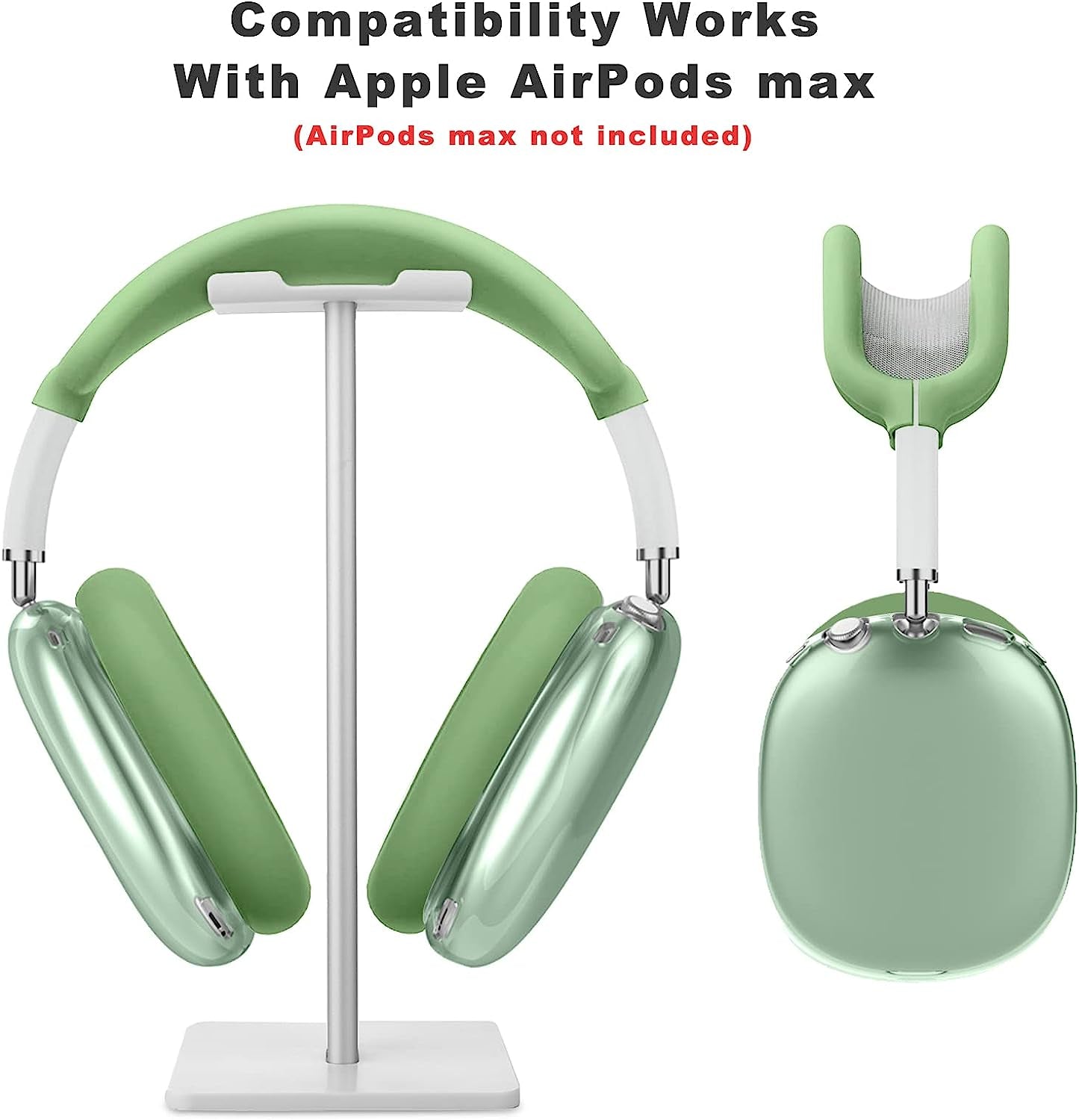 Aiaabq for Airpods Max Case Cover,Anti-Scratch Ear Pad Case Cover/Ear Cups Cover/Headband Cover for Airpods Max. Clear Soft TPU and Silicone,Skin Scratch Proof (Green)  Aiaabq   