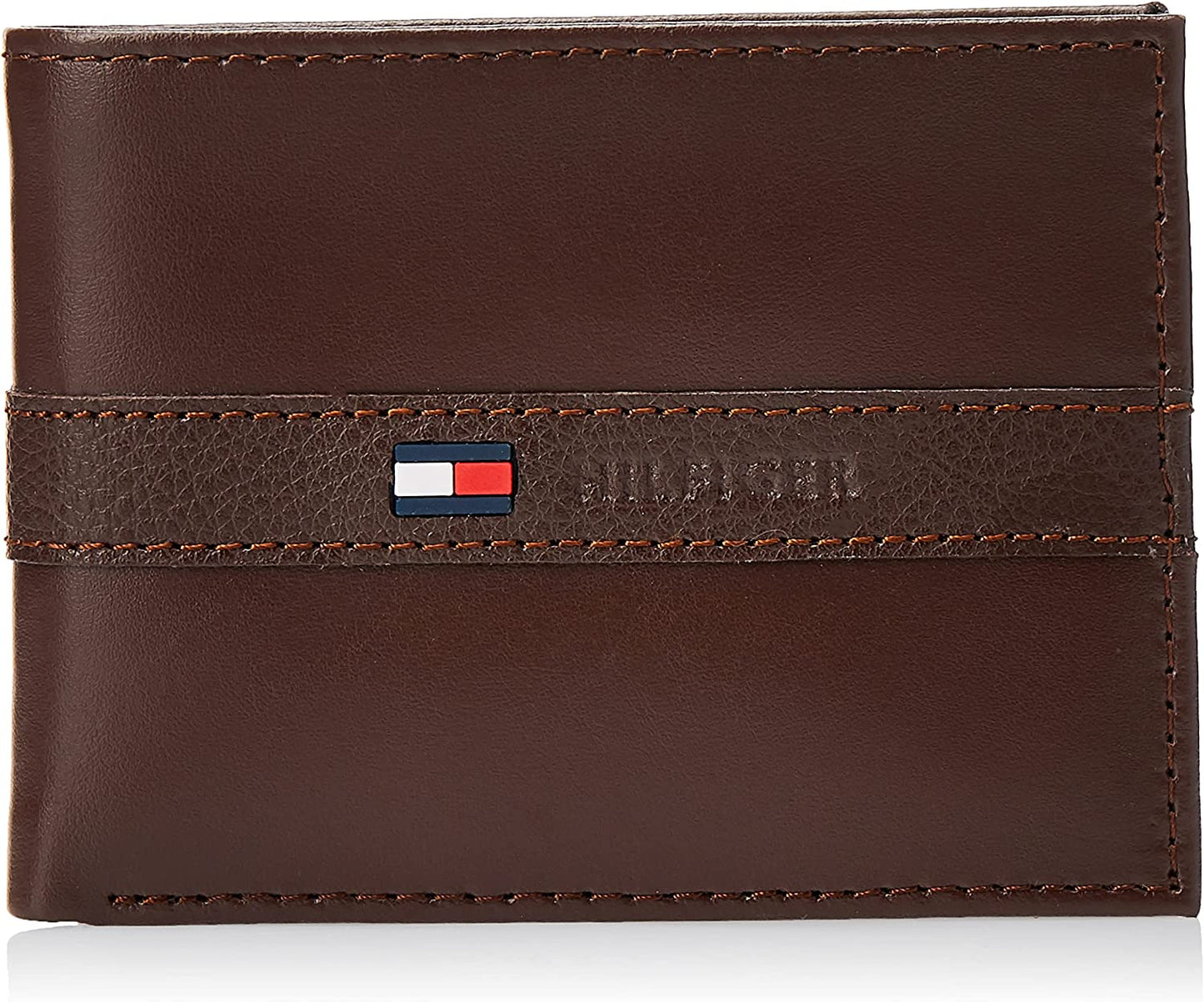 Tommy Hilfiger Men'S Genuine Leather Passcase Wallet with Multiple Card Slots  Tommy Hilfiger Men's Accessories Cognac One Size 