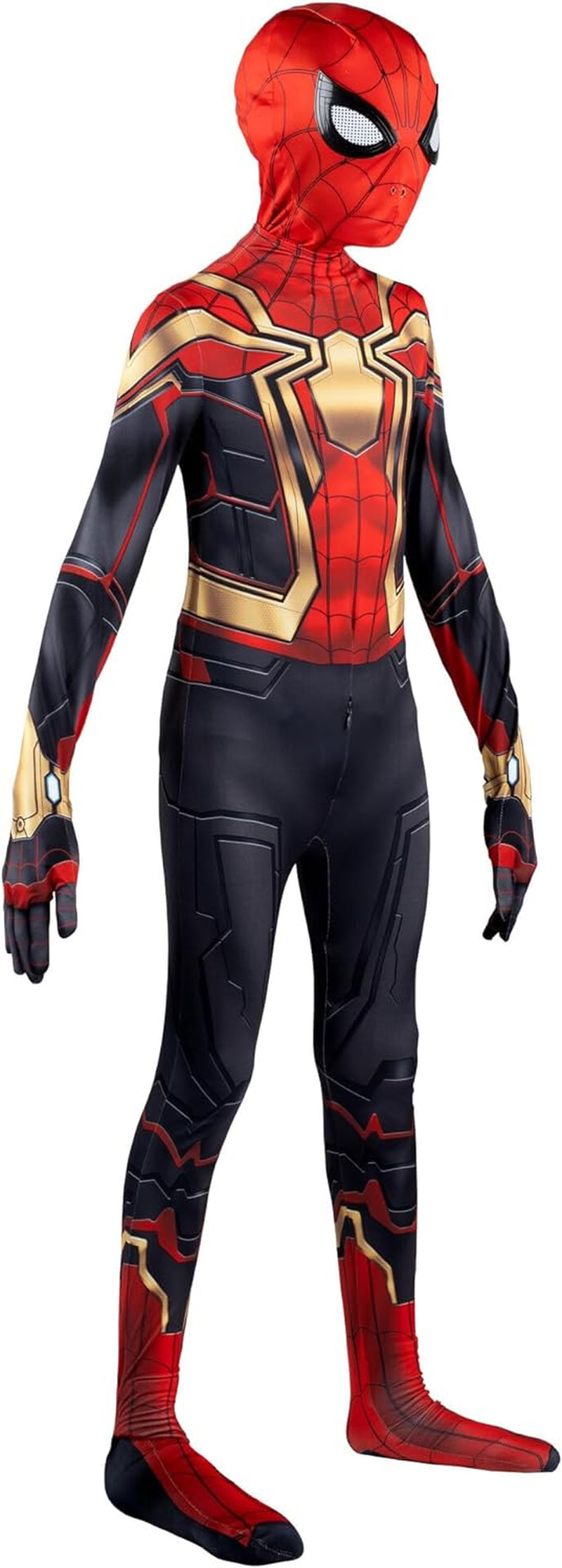 MARVEL Integrated Spider-Man Official Youth Deluxe Zentai Suit - Spandex Jumpsuit with Printed Design and Spandex Detachable Mask with Plastic Eyes  Marvel   