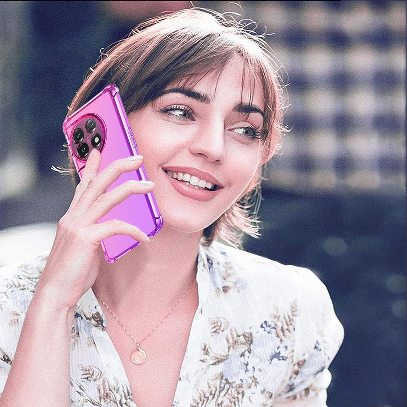 Gufuwo Case for Oneplus 11 Case, One plus 11 5G PHB110 Cute Case Girls Women, Gradient Slim anti Scratch Soft TPU Phone Cover Shockproof Protective Case for Oneplus 11 5G (Pink/Purple)  Gufuwo   