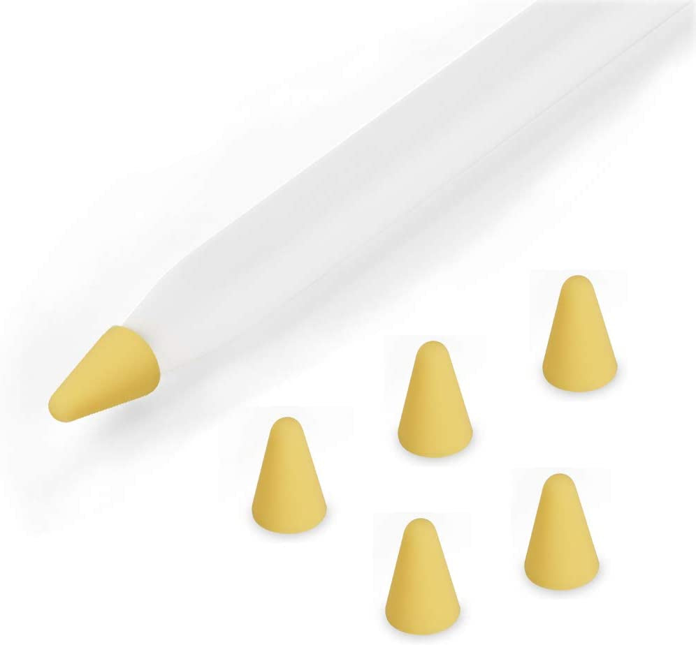 ZALU Silicone Nibs Cover Writing Protection for Ipad Pencil Compatible with Apple Pencil Tips (2Nd Gen) (Pink+Mint Green+White+Yellow+Matcha Green)  ZALU Yellow  