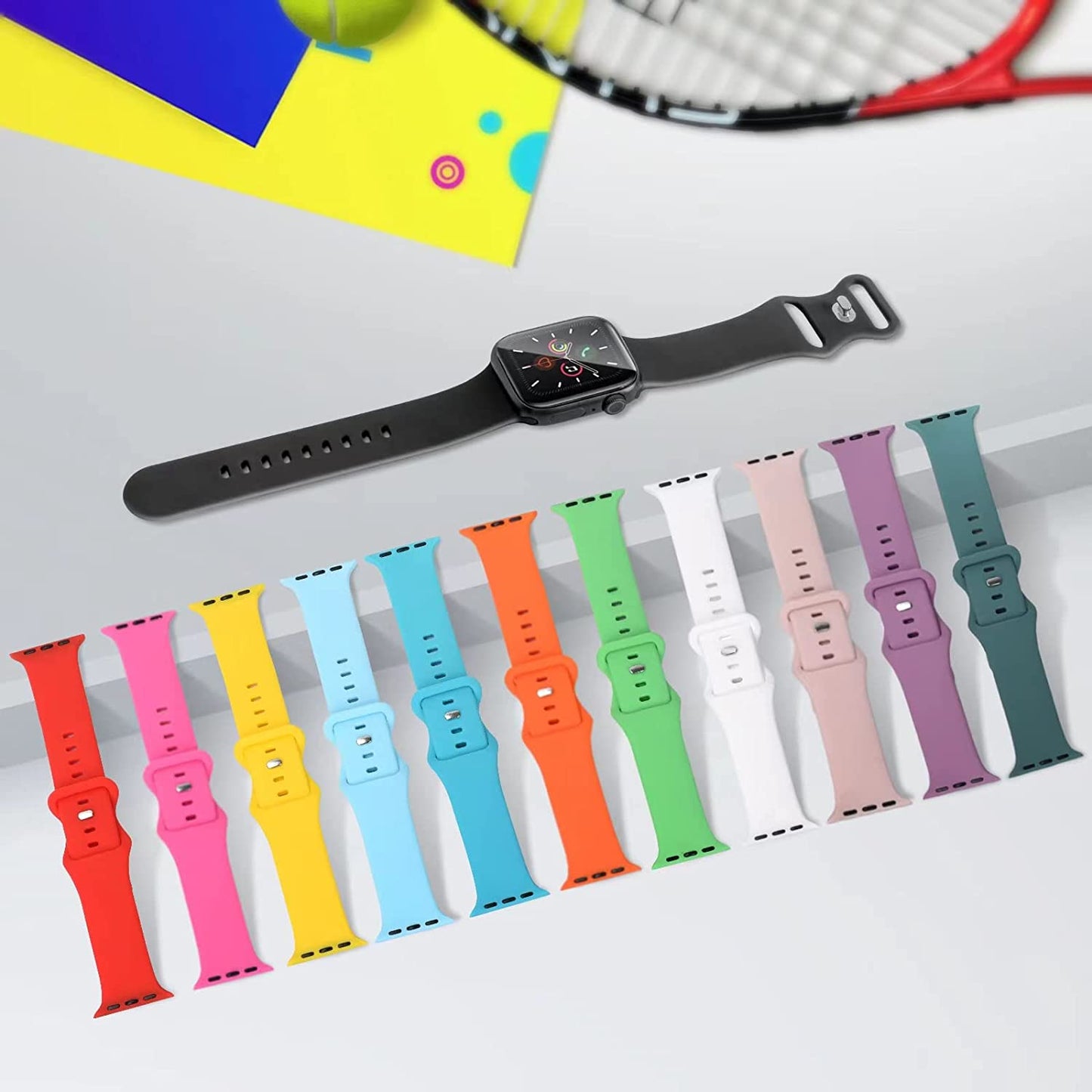 15Pack Watch Bands Compatible for Apple Watch Band 38Mm 40Mm 42Mm 44Mm 45Mm 49Mm Women Men, Soft Silicone Sport Band Strap for Iwatch Bands Series Ultra 8 7 6 5 4 3 2 1 SE  Topokiyu   