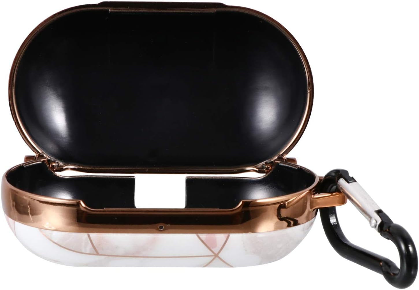 Ibasenice Compatible for Samsung Galaxy Buds Case Cover- Marbling Protective Skin with Carabiner Keychain Compatible for Samsung Galaxy Buds  ibasenice   