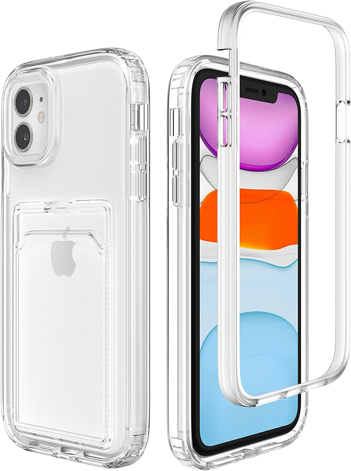 ZCDAYE Clear Wallet Case for Iphone 13(6.1 Inches), Iphone 13 Case with Card Holder, Slim Soft TPU Shockproof Clear Phone Case for Iphone 13(6.1 Inches) - Pink  ZCDAYE Transparent Iphone 12 