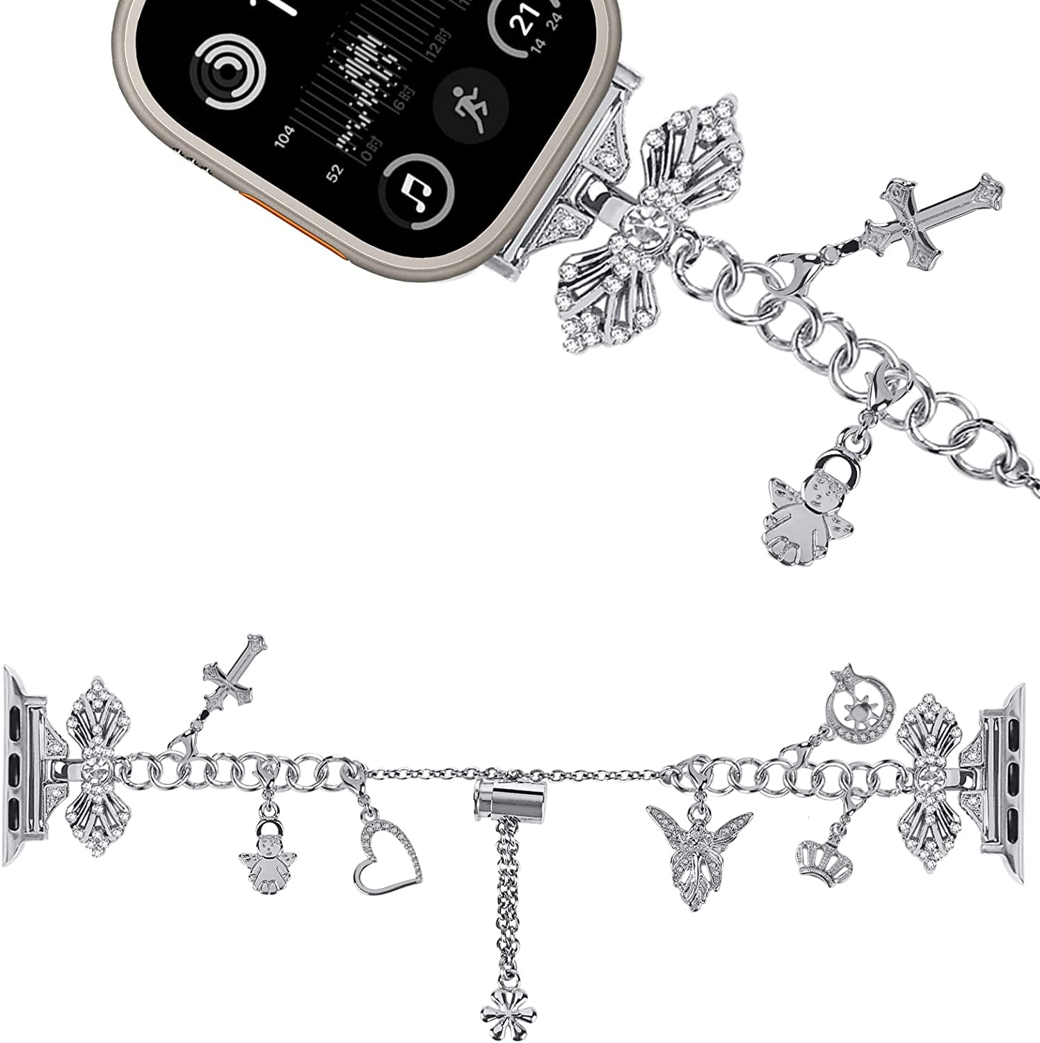 NYENEIL Compatible with Apple Watch Ultra Band 38Mm 40Mm 41Mm 42Mm 44Mm 45Mm 49Mm Interchangeable Charms Dressy Bracelet for Women  NYENEIL   