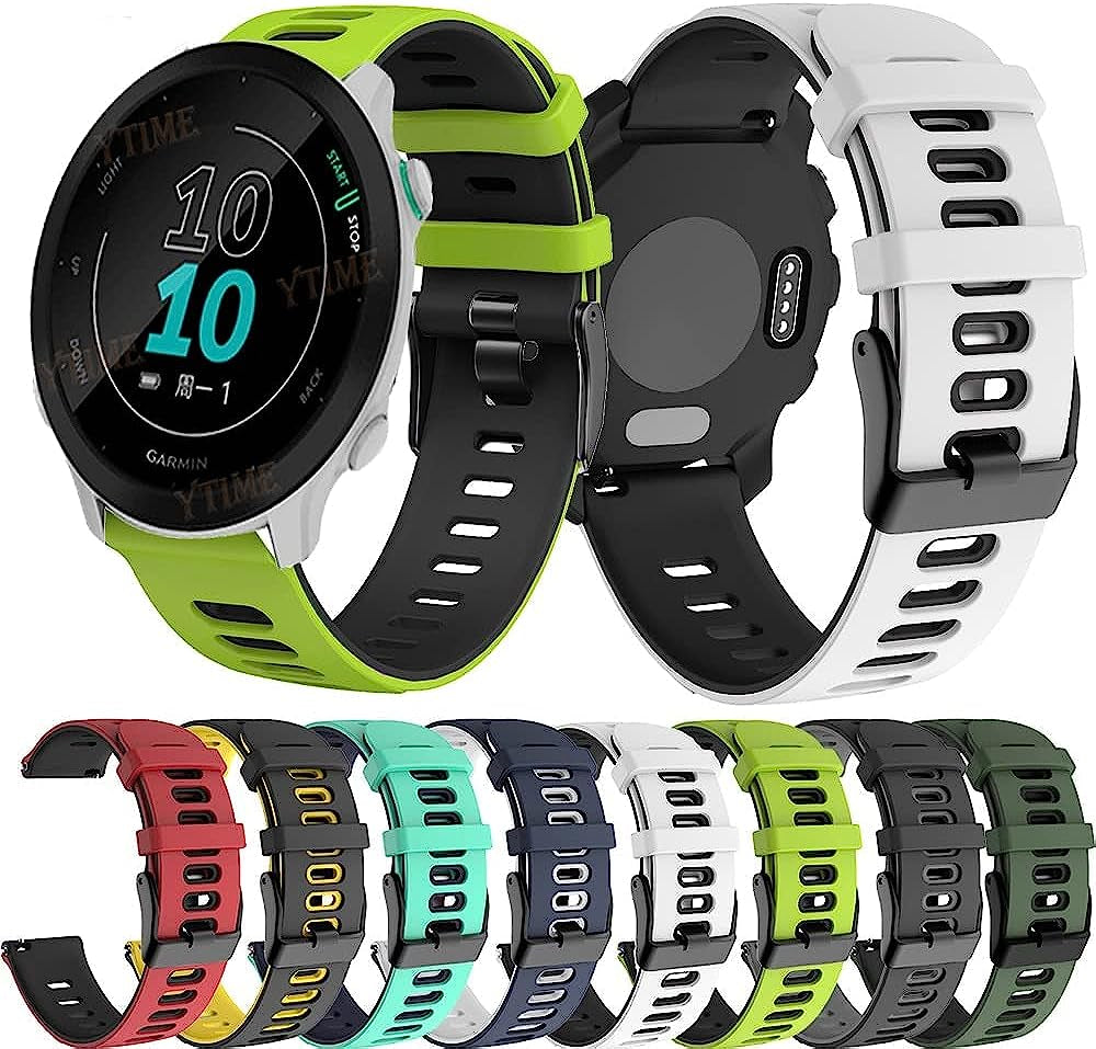 TWRQA Sport Silicone Bands for Garmin Venu 2 Plus/Sq Wrist Straps for Forerunner 245 645M 158 55 Vivoactive 4 3 Music 20MM/22MM  TWRQA   