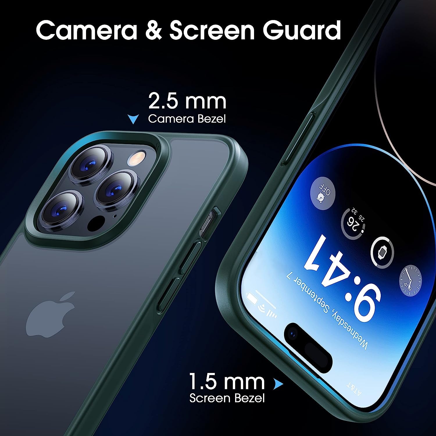 CASEKOO [SGS Tested] Newly Matte Green Iphone 14 Pro Case [10FT Mil-Grade Protection] Anti-Fingerprints & Anti-Scratch Durable Translucent Back Anti-Slip Frame Iphone 14 Pro Phone Case, Green  CASEKOO   