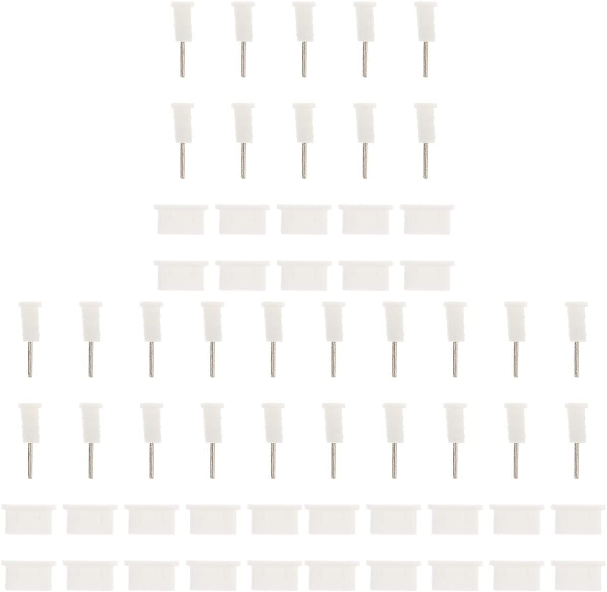 Gatuida anti Dust Plug Set, 10 Pairs Anti-Dust Plugs for Android Micro USB Type-C & 3.5Mm Earphone Jack  Gatuida Whitex3pcs mediumx3pcs 