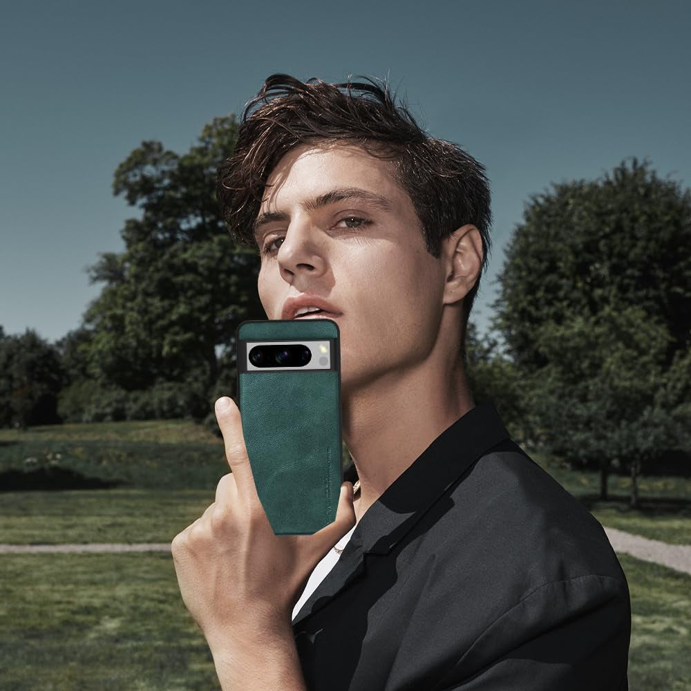 X-Level Google Pixel 8 Pro Case, Thin Slim Premium PU Leather Soft TPU Bumper Shockproof Protective Phone Cover for Google Pixel 8 Pro 2023 (Green)  X-level   
