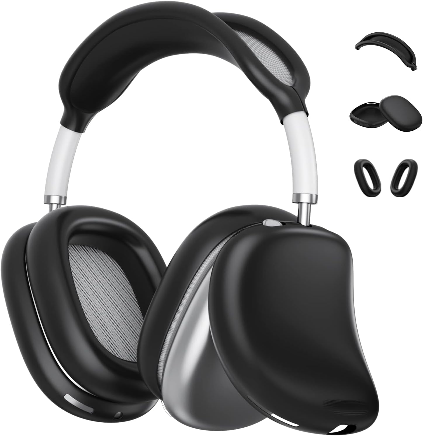 Case Cover for Airpods Max, Soft Silicone Case Cover Kit for Airpod Max Ear Pad/Ear Cups/Headband, Anti-Scratch Protective Accessories for Apple Airpods Max Headphones (Green)  Xyuer Black  